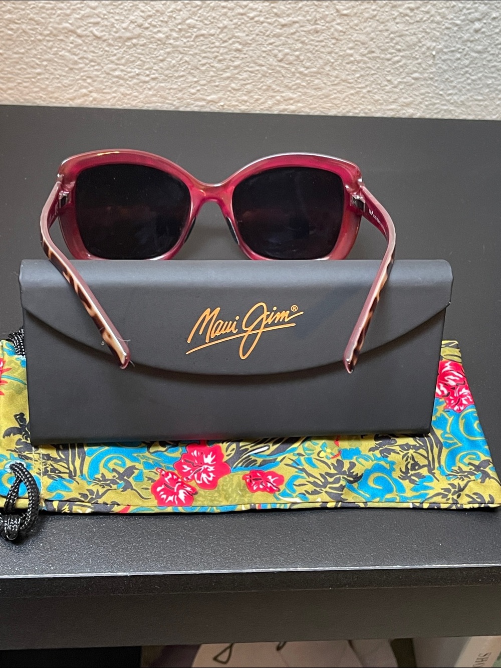 Maui Jim Orchid Raspberry PolarizedPlus2 Rectangular Sunglasses & Cases - Picture 2 of 16